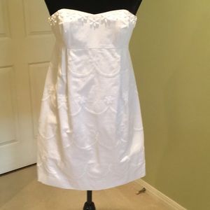 Lilly Pulitzer white strapless sundress.